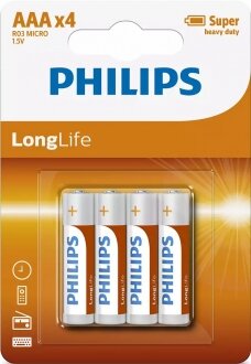 Philips LongLife AAA 4'lü (R03L4B/10) İnce Kalem Pil kullananlar yorumlar